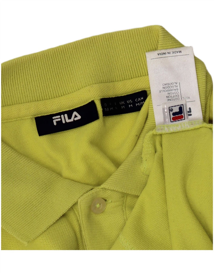 Fila Mens Polo Shirt Medium Green Cotton
