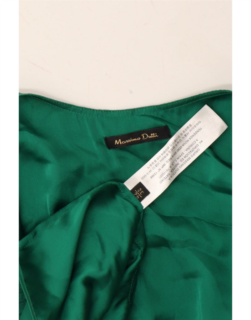MASSIMO DUTTI Womens Sleeveless A-Line Dress EU 42 Large Green Pinstripe Vintage Massimo Dutti and Second-Hand Massimo Dutti from Messina Hembry 