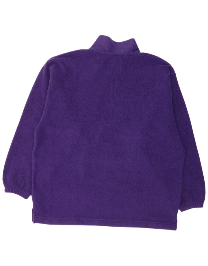 Invicta Mens Zip Neck Loose Fit Fleece Jumper Medium Purple Polyester