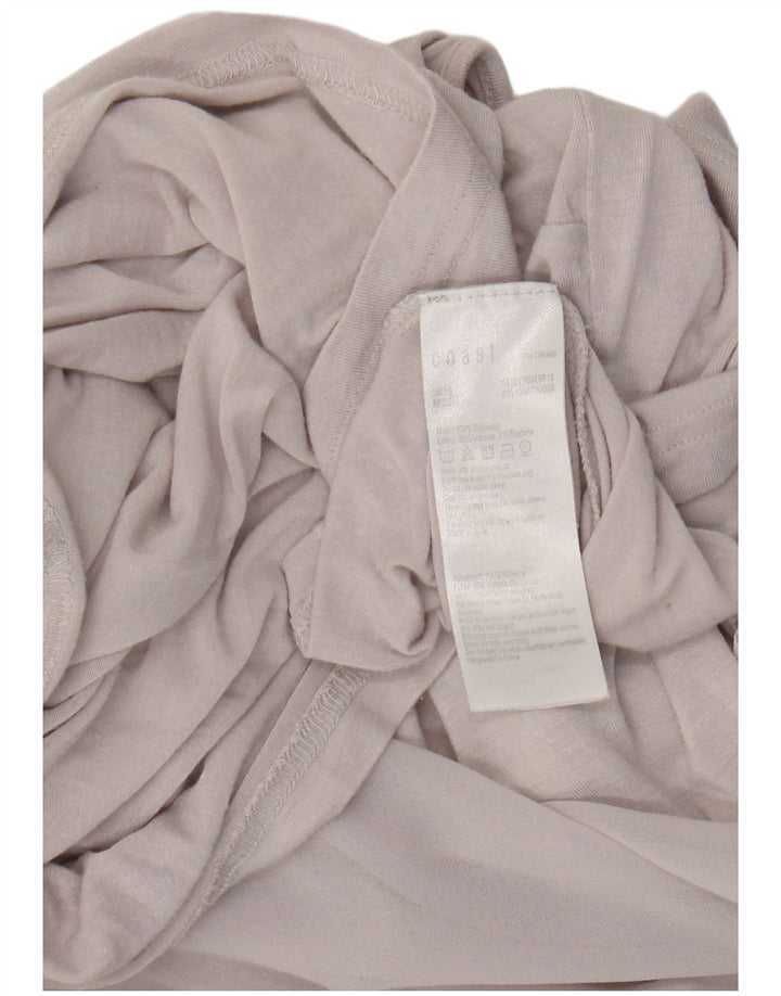 Coast Womens Asymmetric Blouse Top UK 16 Large Grey Floral Polyester