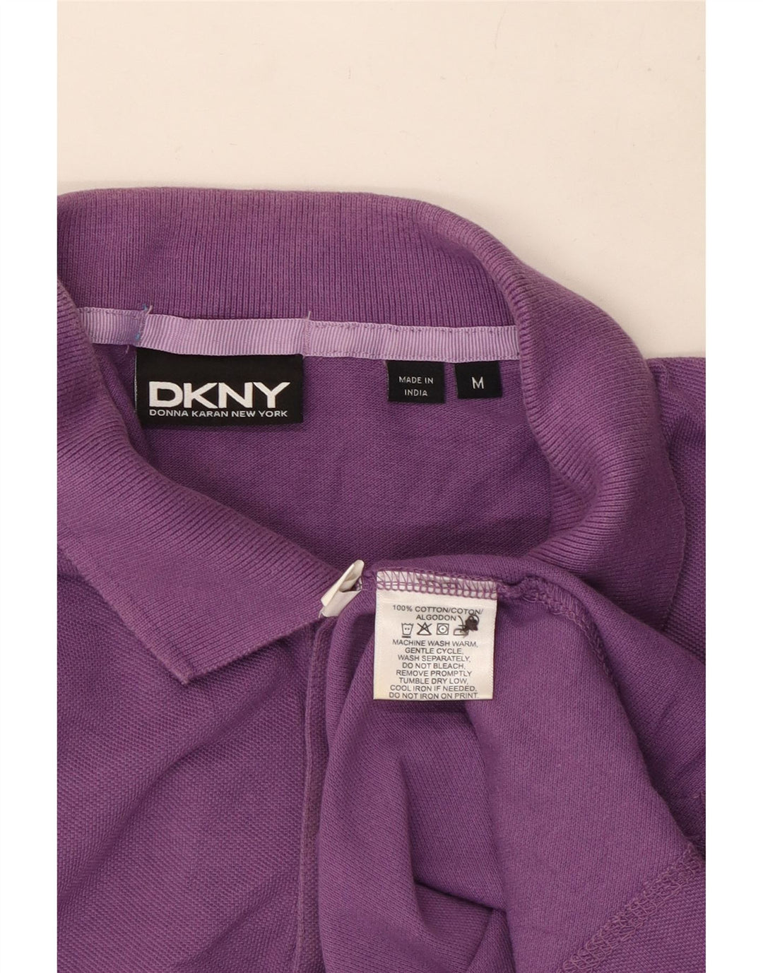 Dkny Mens Polo Shirt Medium Purple Cotton