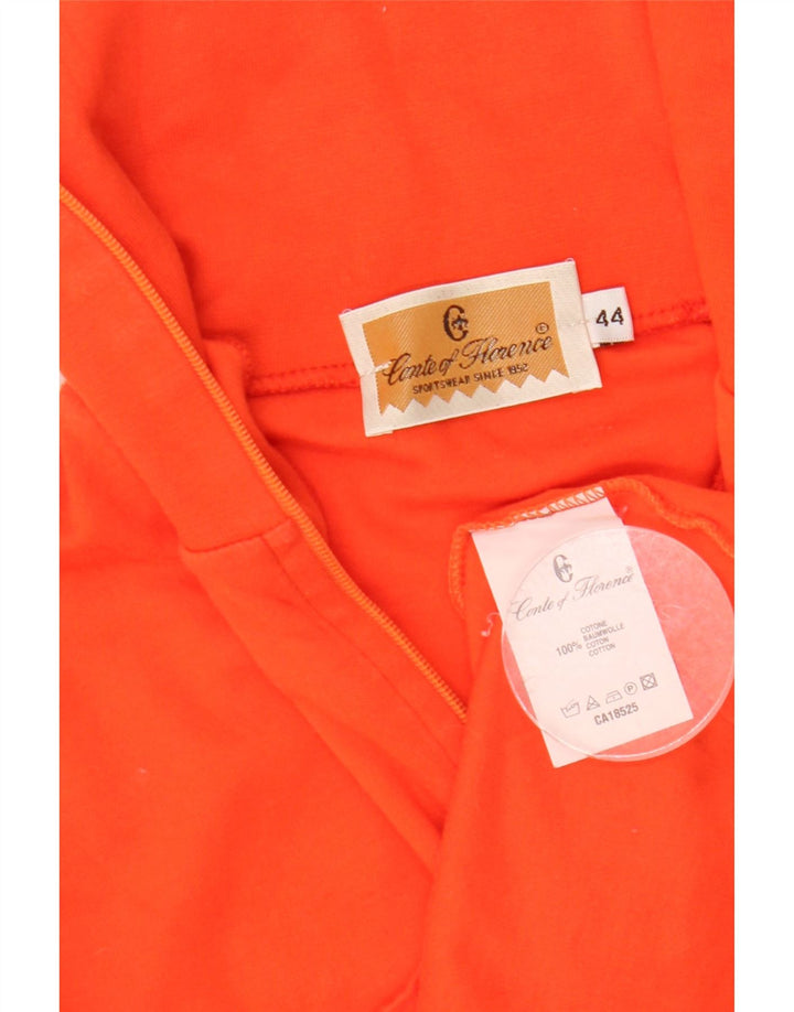 Conte of Florence Womens Zip Neck Top Long Sleeve IT 44 Medium Orange