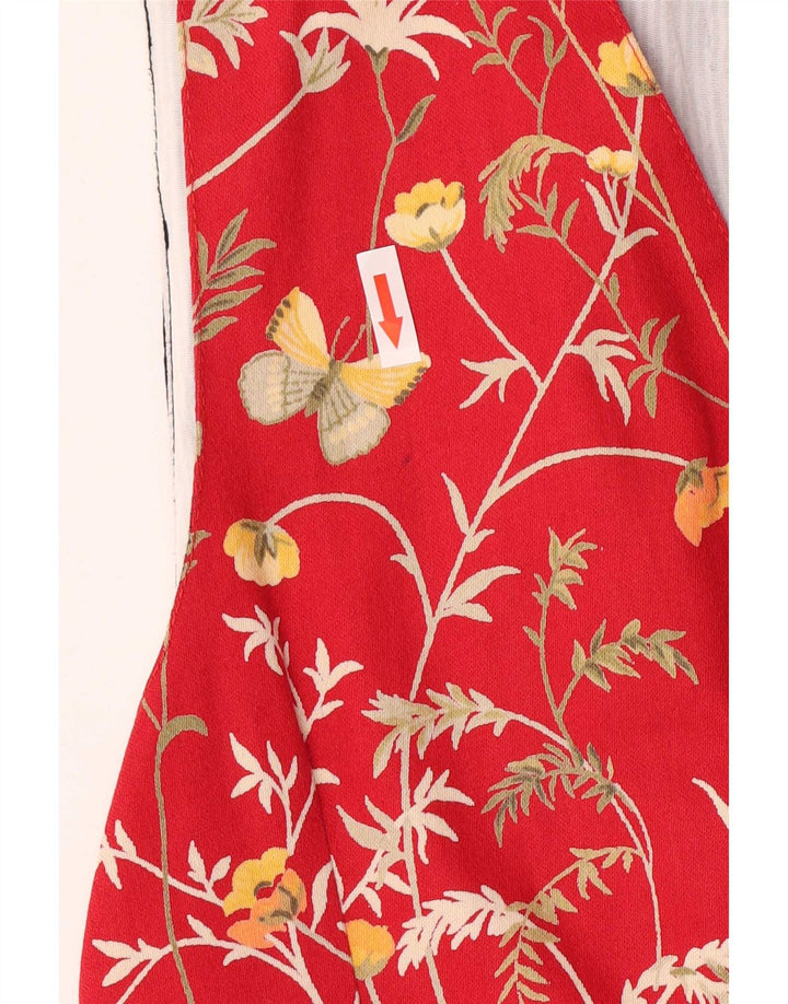 Vintage Mens Regular Waistcoat Small Red Floral