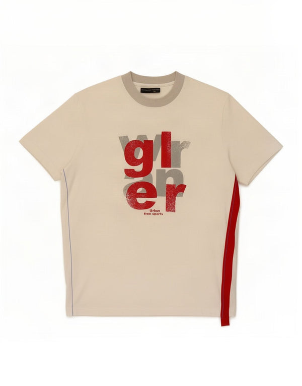 Wrangler Womens Graphic T-Shirt Top UK 12 Medium White Colourblock Cotton