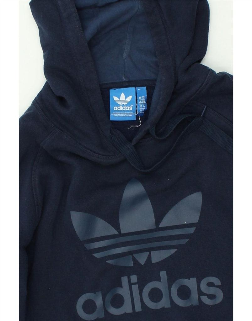 ADIDAS Mens Graphic Hoodie Jumper XL Navy Blue Cotton | Vintage Adidas | Thrift | Second-Hand Adidas | Used Clothing | Messina Hembry 