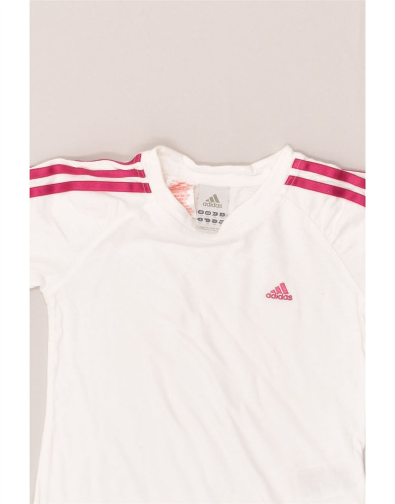 ADIDAS Girls T-Shirt Top 7-8 Years White Cotton | Vintage Adidas | Thrift | Second-Hand Adidas | Used Clothing | Messina Hembry 