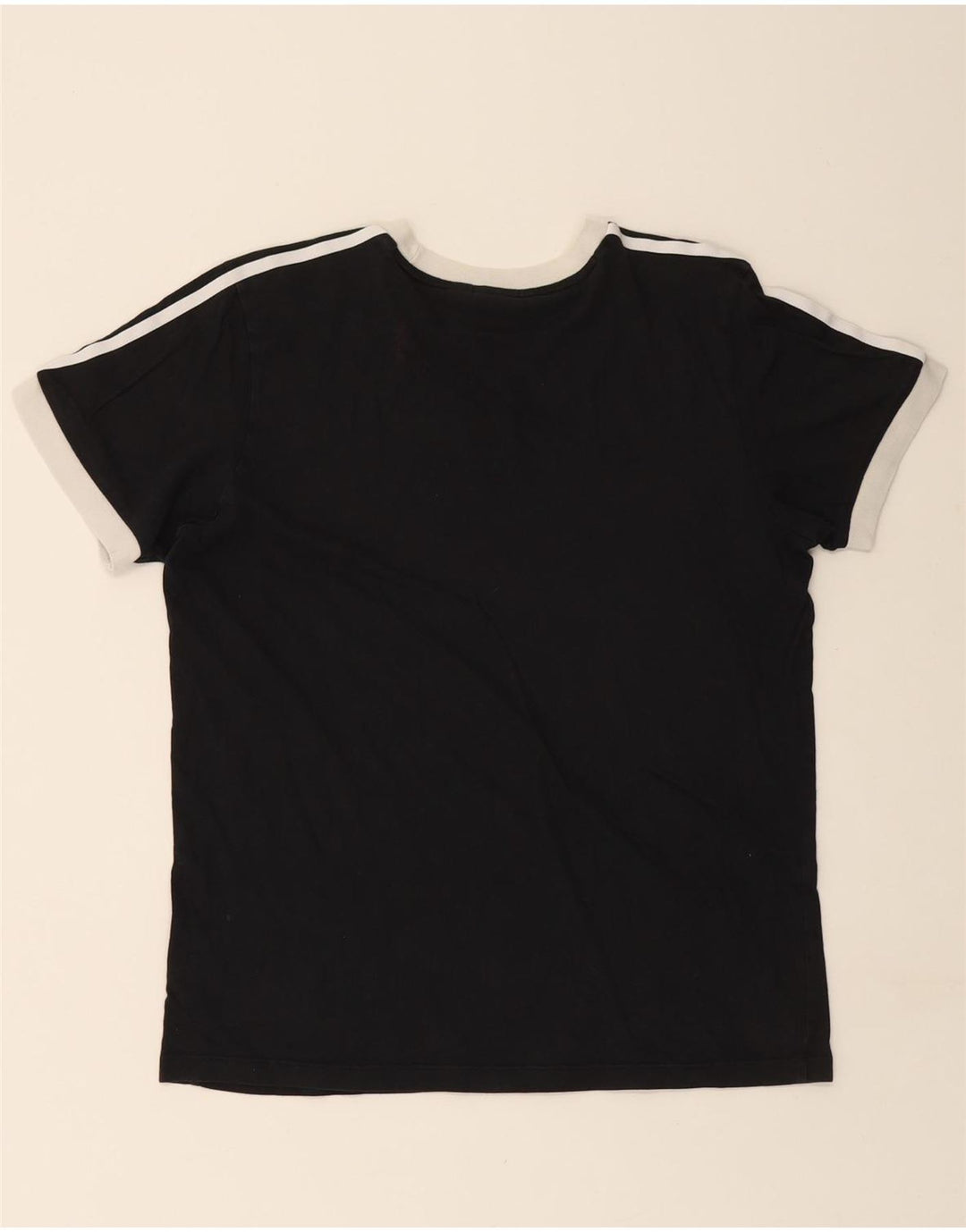 ADIDAS Womens T-Shirt Top UK 12 Medium Black Cotton