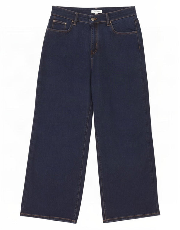 Marks & Spencer Womens Wide Leg Jeans UK 16 Large W34 L28 Navy Blue