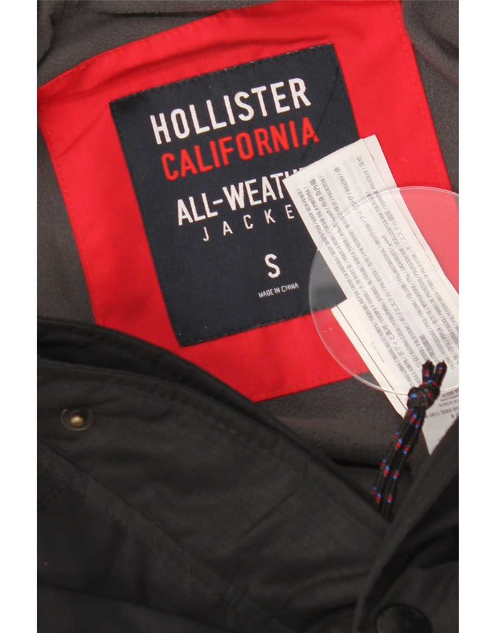 Hollister Mens Windbreaker Jacket UK 36 Small Black Polyester