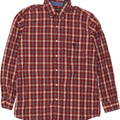 CHAPS Mens Easy Care Shirt Large Burgundy Check Cotton Vintage Chaps and Second-Hand Chaps from Messina Hembry 