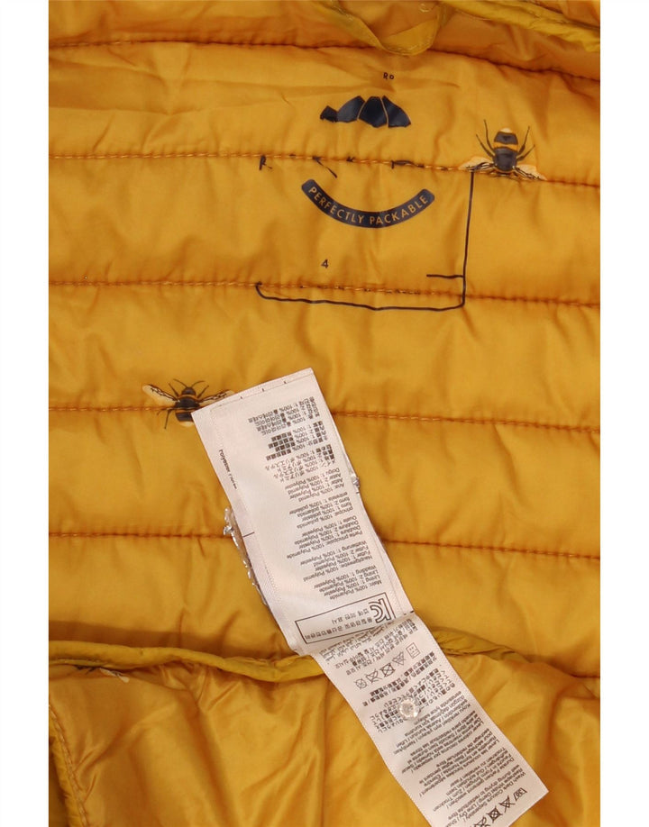 Joules Womens Hooded Padded Jacket UK 14 Medium Yellow Polyamide