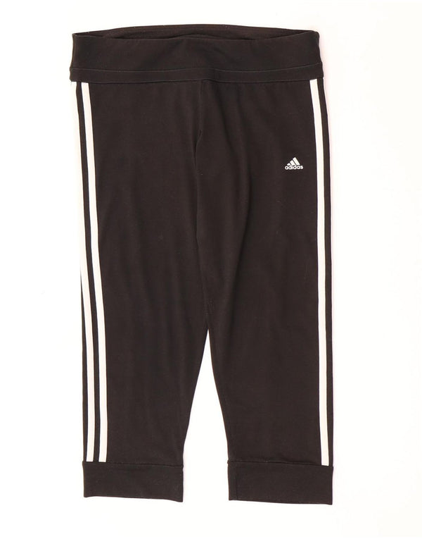 Adidas Womens Climalite Capri Leggings UK 12/14 Medium  Black Polyester
