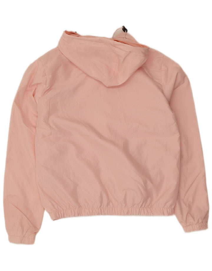Fila Womens Hooded Oversized Rain Jacket UK 6 XS Pink Polyester