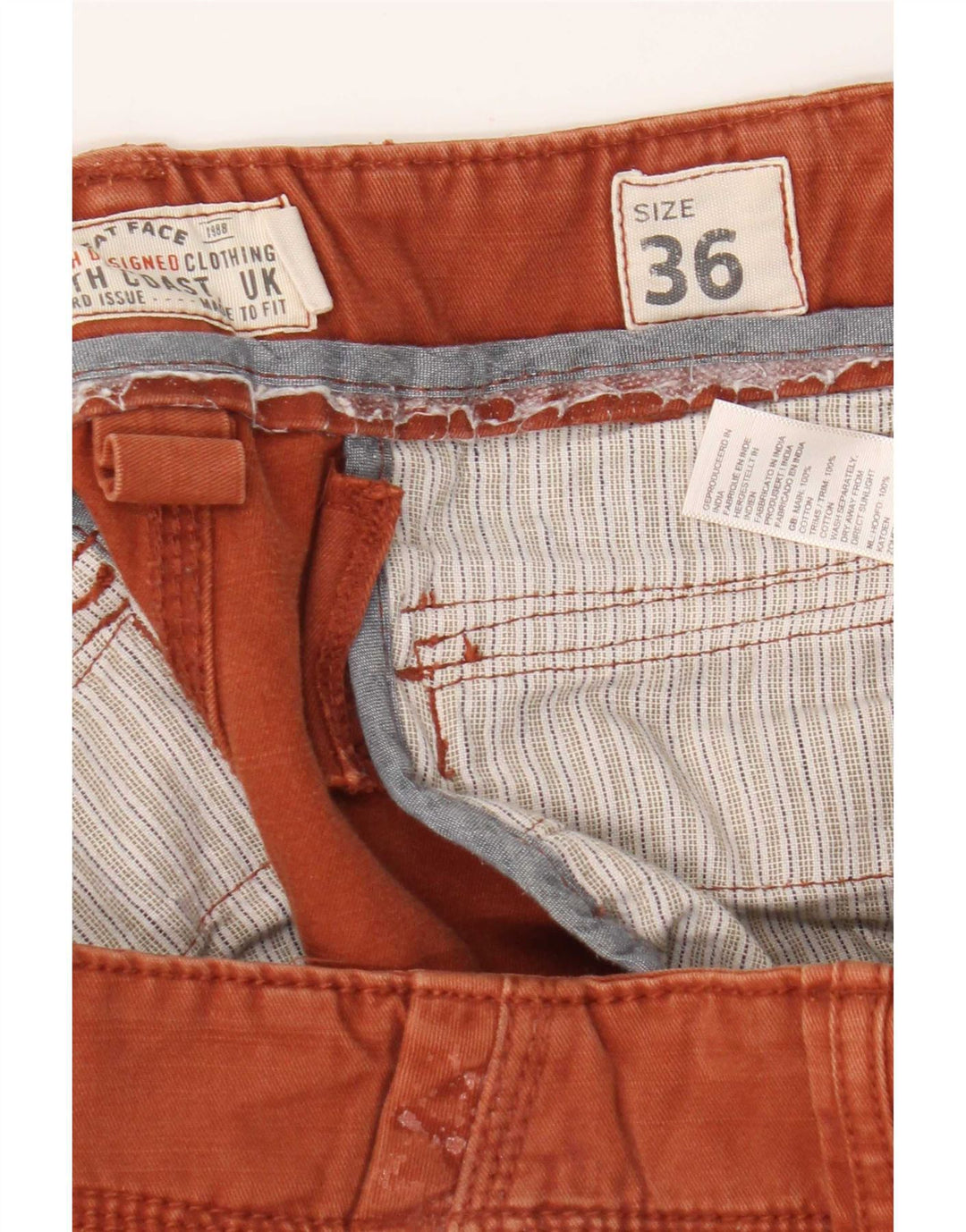 Fat Face Mens Cargo Shorts W36 Large Orange Cotton
