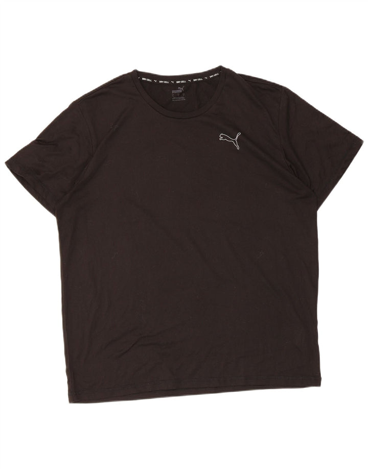 Puma Mens T-Shirt Top Large Black Polyester