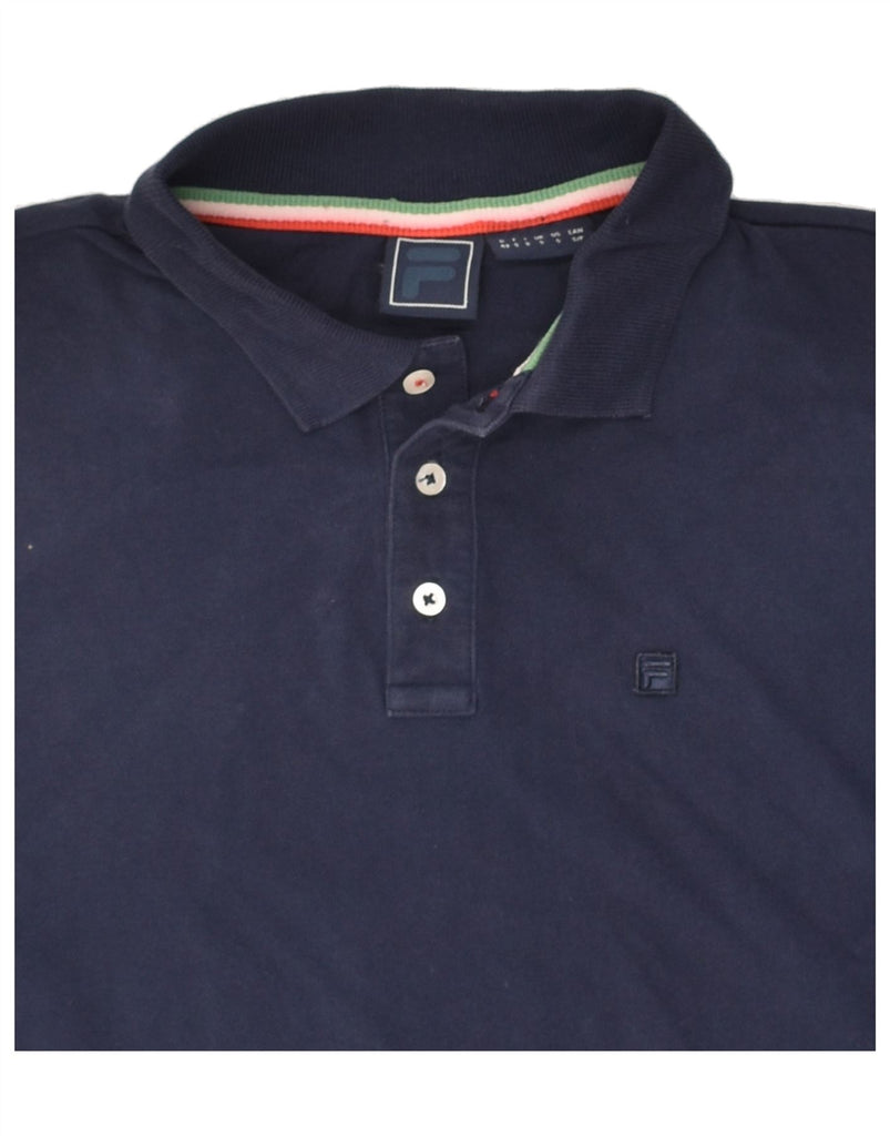 FILA Mens Polo Shirt Small Navy Blue Cotton | Vintage Fila | Thrift | Second-Hand Fila | Used Clothing | Messina Hembry 