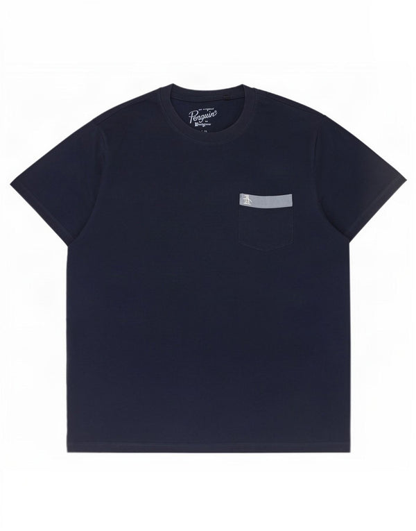 Penguin Mens T-Shirt Top Large Navy Blue Cotton