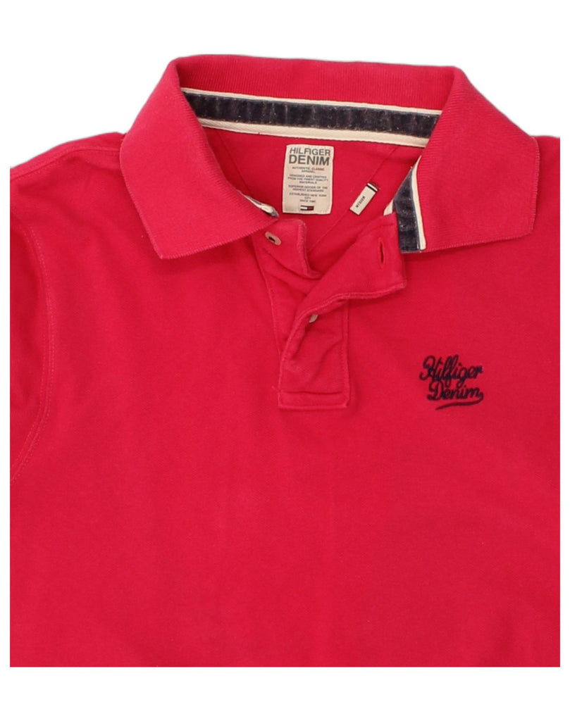 TOMMY HILFIGER Mens Polo Shirt Medium Red Cotton | Vintage Tommy Hilfiger | Thrift | Second-Hand Tommy Hilfiger | Used Clothing | Messina Hembry 