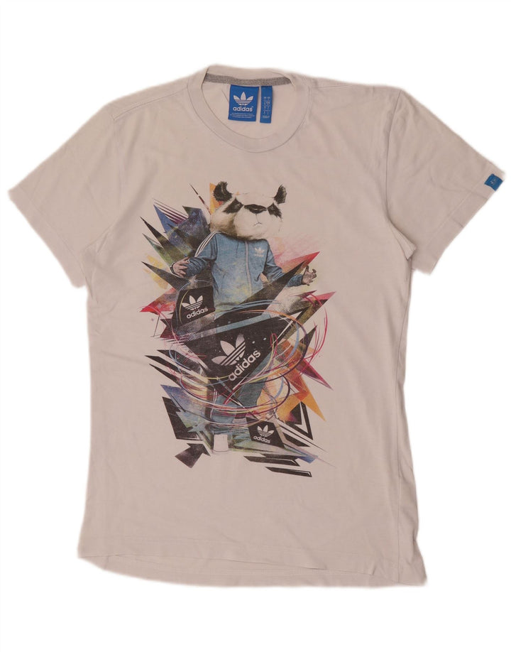Adidas Mens Graphic T-Shirt Top Small White Cotton