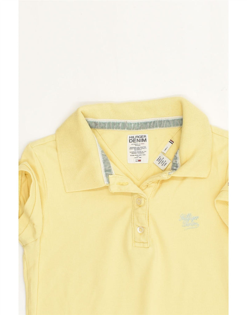 TOMMY HILFIGER Womens Polo Shirt UK 8 Small Yellow | Vintage Tommy Hilfiger | Thrift | Second-Hand Tommy Hilfiger | Used Clothing | Messina Hembry 