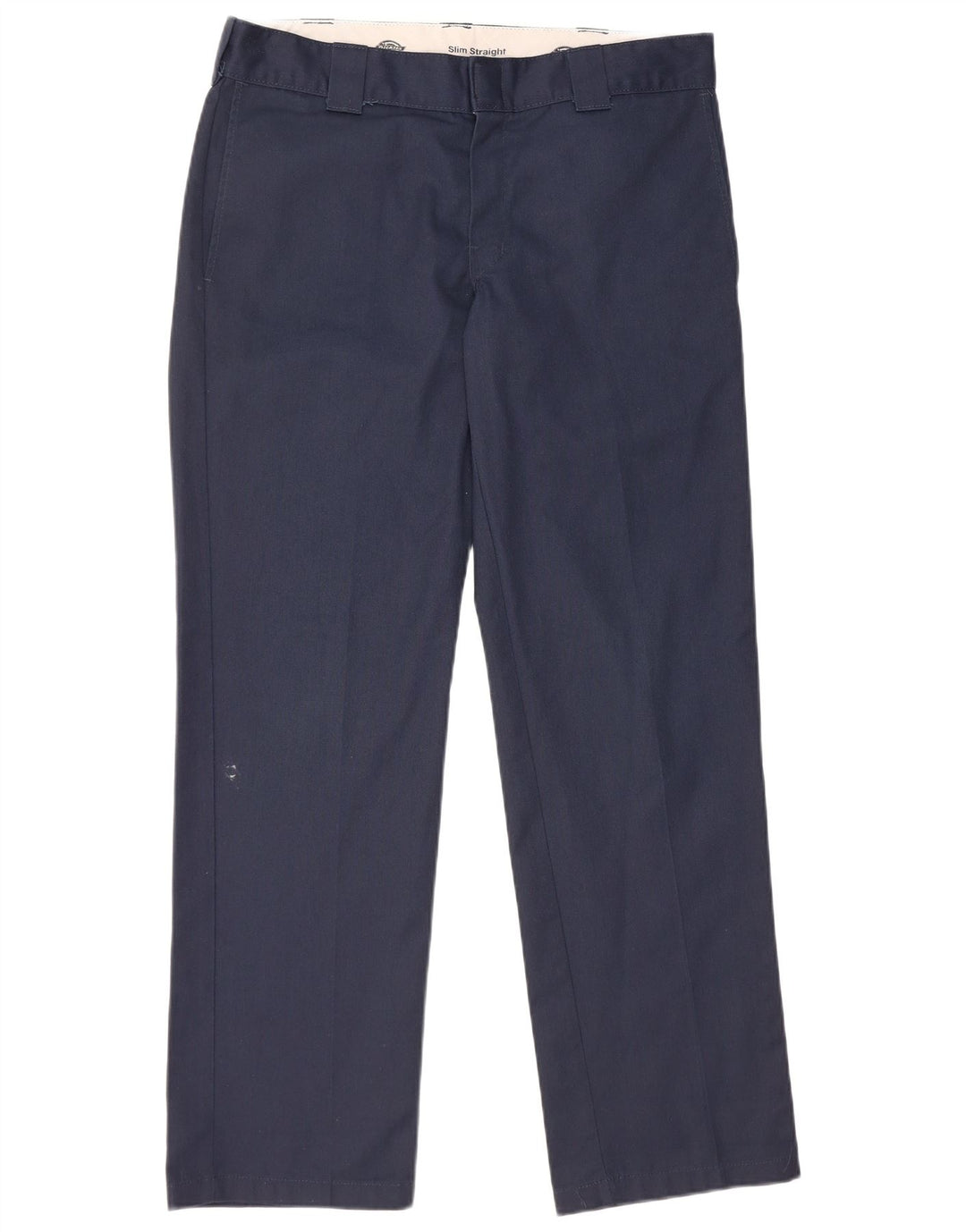 Dickies Mens Slim Straight Casual Trousers W33 L32 Navy Blue Polyester