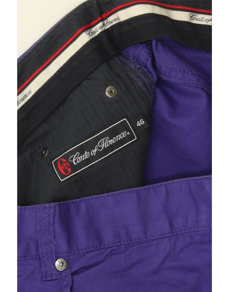 CONTE OF FLORENCE Womens Casual Trousers IT 46 Large W32 L28 Purple Vintage Conte of Florence and Second-Hand Conte of Florence from Messina Hembry 