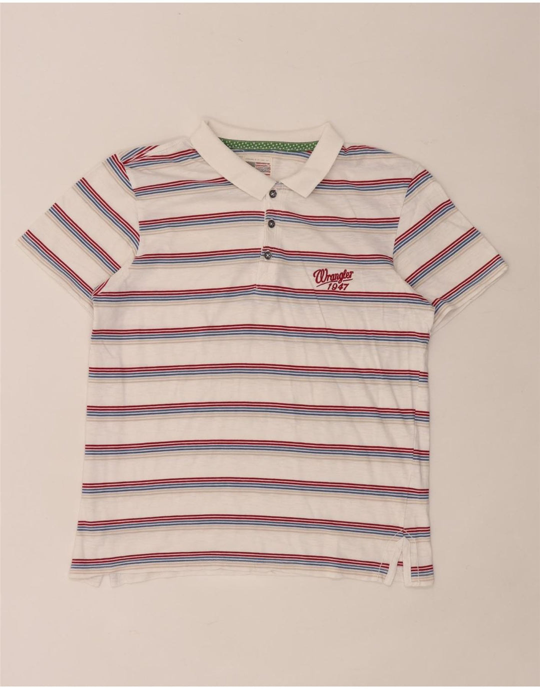 Wrangler Womens Polo Shirt UK 12 Medium White Striped