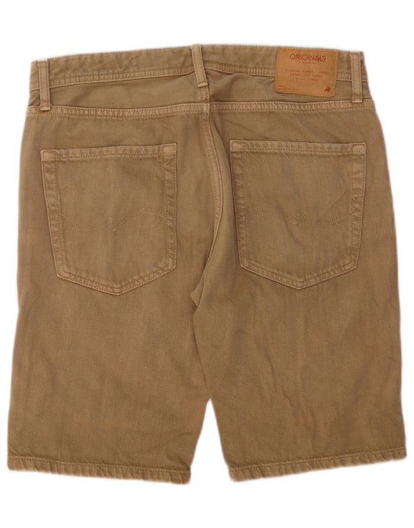 Jack & Jones Mens Regular Fit Denim Shorts Medium W32 Beige Cotton