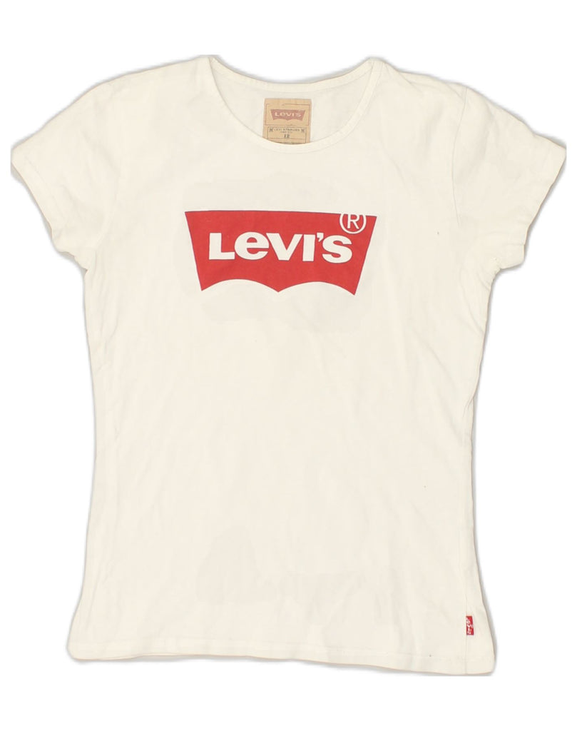 LEVI'S Girls Graphic T-Shirt Top 11-12 Years White Cotton | Vintage Levi's | Thrift | Second-Hand Levi's | Used Clothing | Messina Hembry 