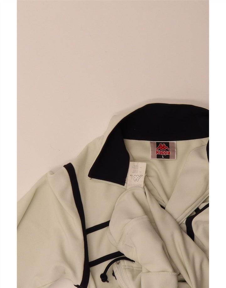 KAPPA Womens Tracksuit Top Jacket UK 16 Large  Beige Polyester Vintage Kappa and Second-Hand Kappa from Messina Hembry 