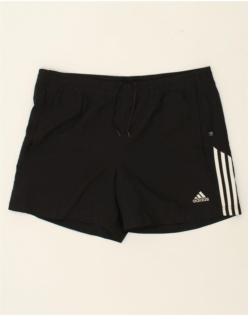 ADIDAS Mens Sport Shorts Large Black Polyester | Vintage Adidas | Thrift | Second-Hand Adidas | Used Clothing | Messina Hembry 