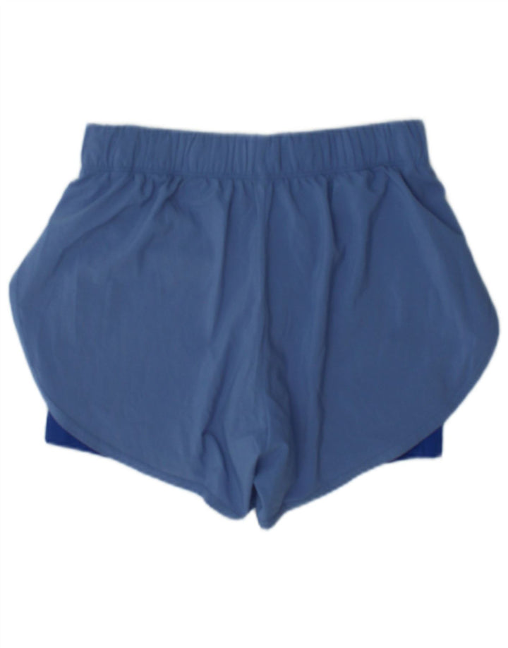 Nike Womens Dri Fit Sport Shorts UK 12 Medium Blue