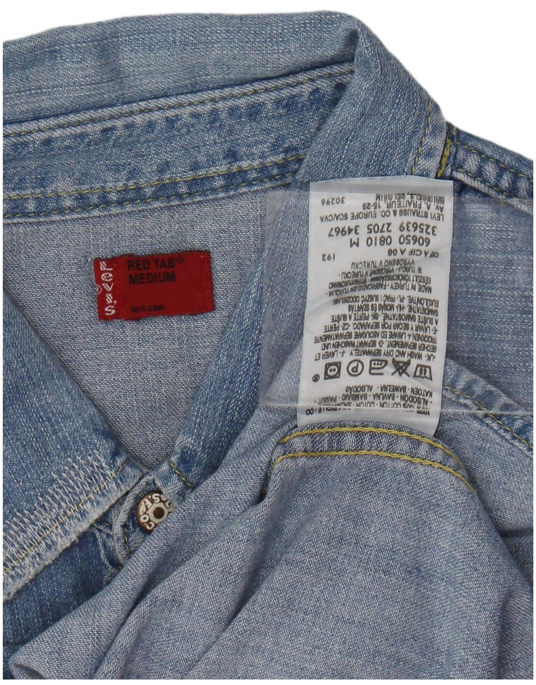 LEVI'S Mens Denim Shirt Medium Blue Cotton