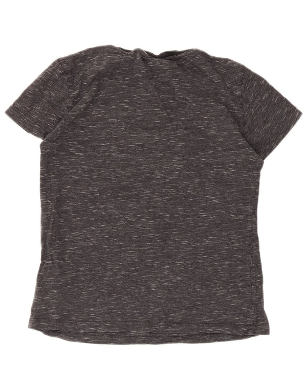 Adidas Womens Graphic T-Shirt Top UK 12 Medium Grey Flecked Cotton