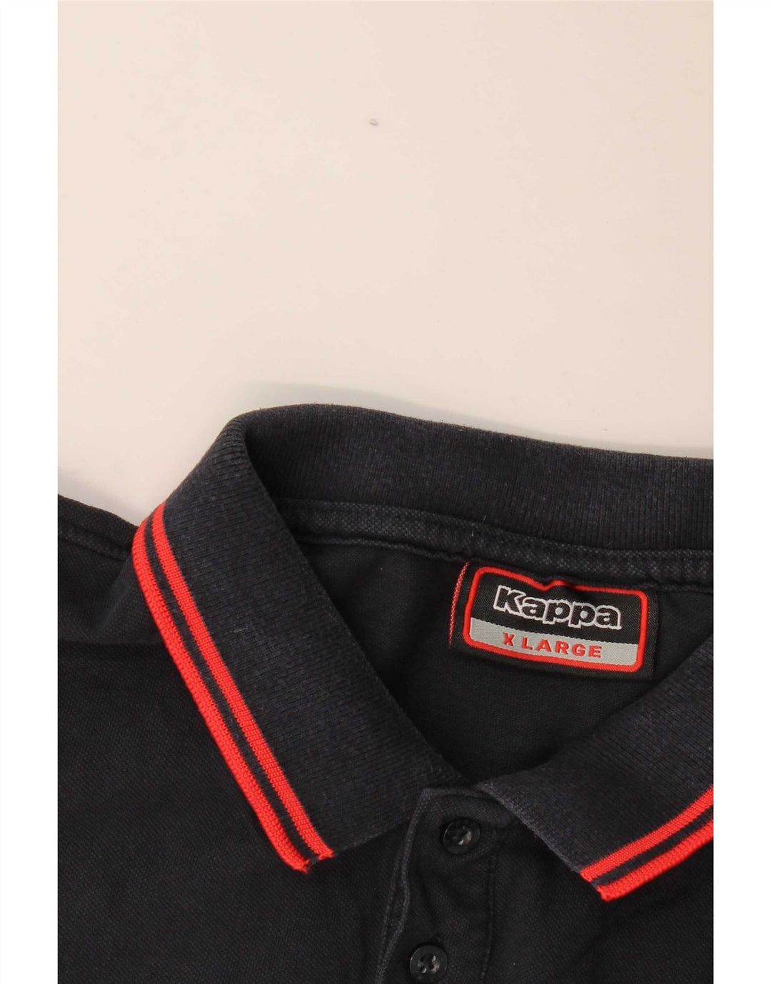 Kappa Mens Polo Shirt XL Navy Blue Striped