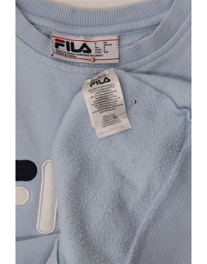 FILA Womens Oversized Sweatshirt Jumper UK 10 Small Blue Colourblock