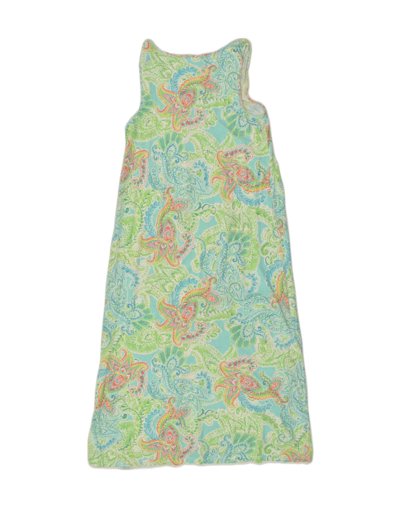 CHAPS Womens Sundress UK 14 Medium Green Floral Cotton | Vintage Chaps | Thrift | Second-Hand Chaps | Used Clothing | Messina Hembry 