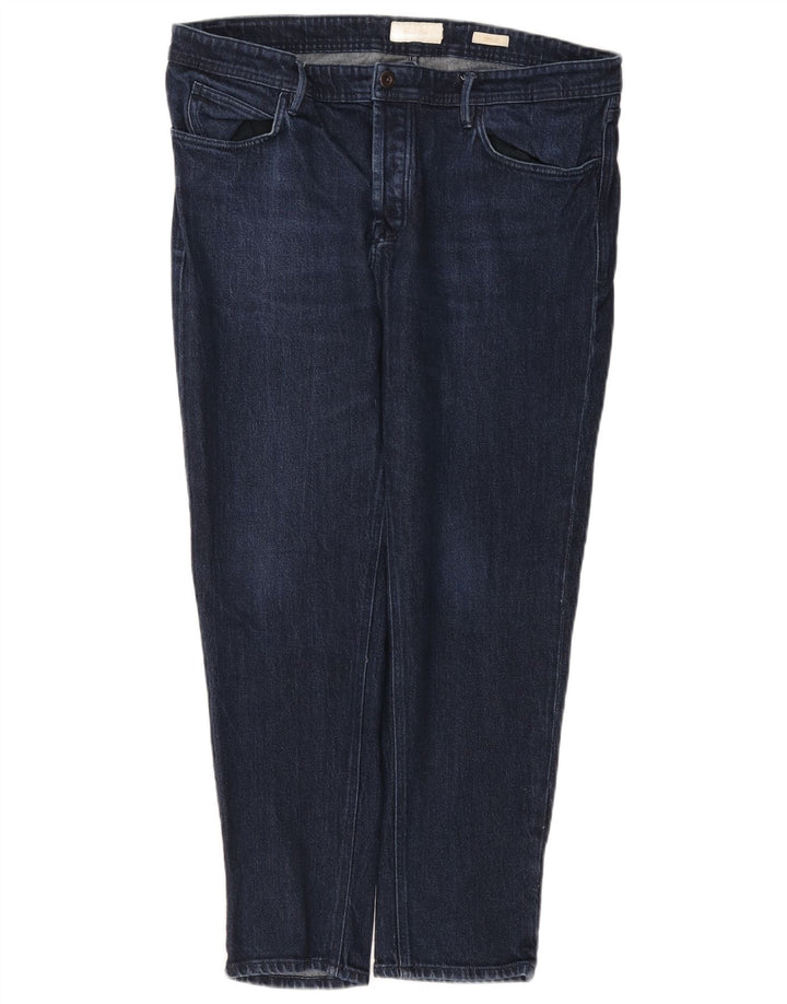 Massimo Dutti Mens Tapered Jeans W38 L28 Navy Blue Cotton