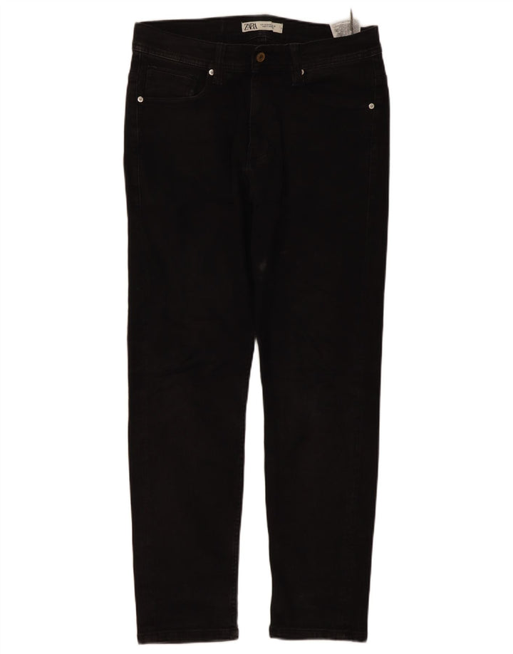 Zara Mens Slim Jeans EU 42 Large W32 L30 Black Cotton