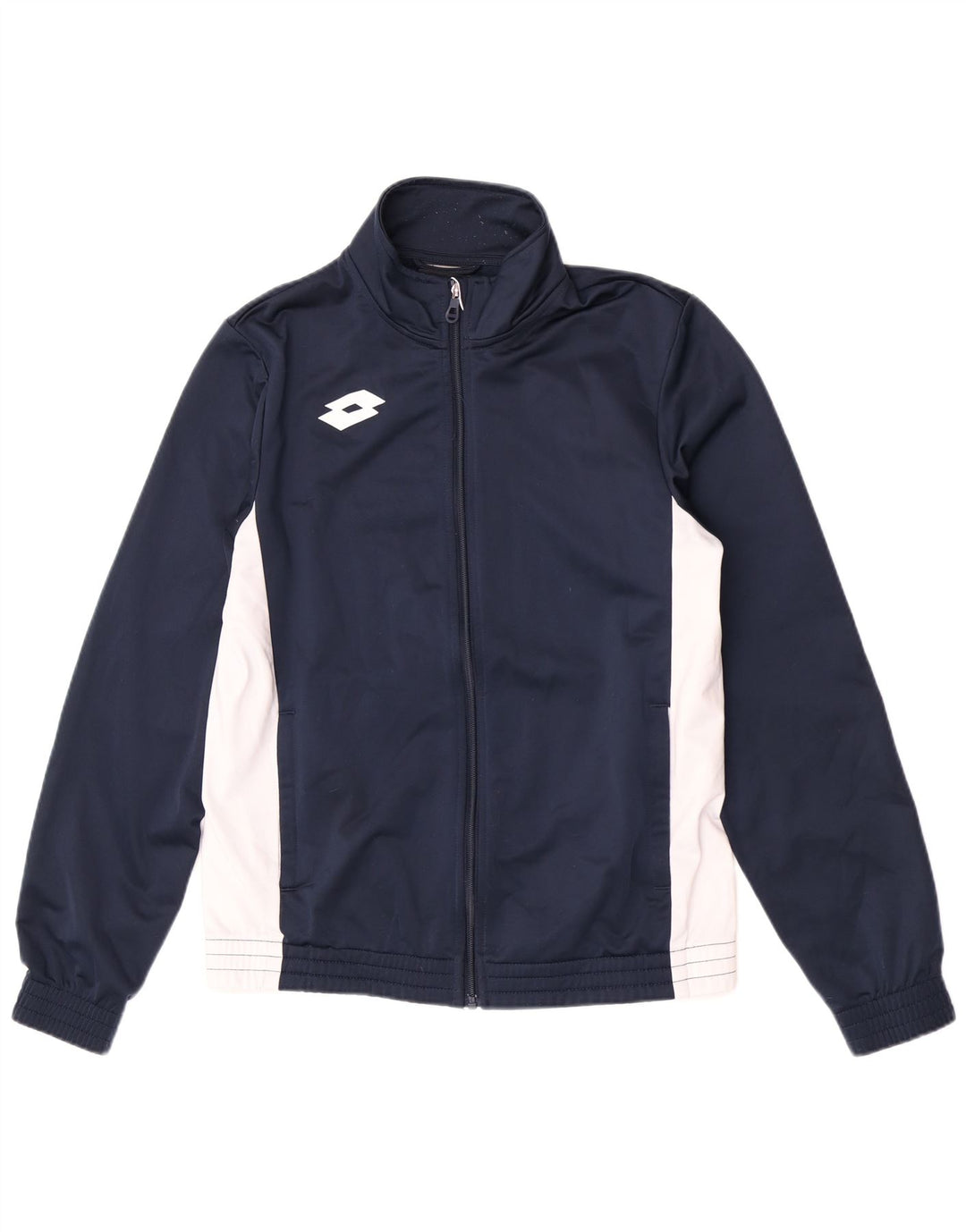 Lotto Mens Regular Fit Tracksuit Top Jacket Small Navy Blue Colourblock