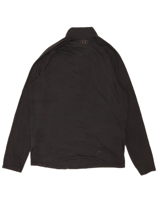 Under Armour Mens Zip Neck Top Long Sleeve XL Black Polyester