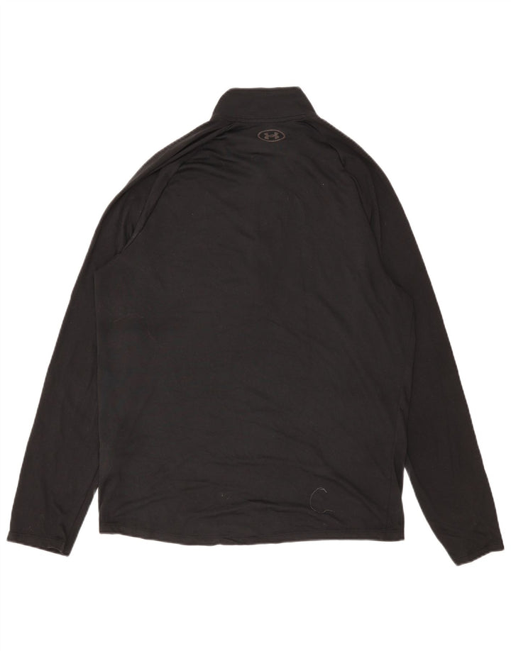 Under Armour Mens Zip Neck Top Long Sleeve XL Black Polyester
