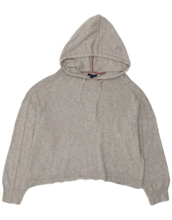 Tommy Hilfiger Womens Oversized Hoodie Jumper UK 18 XL Grey Cotton