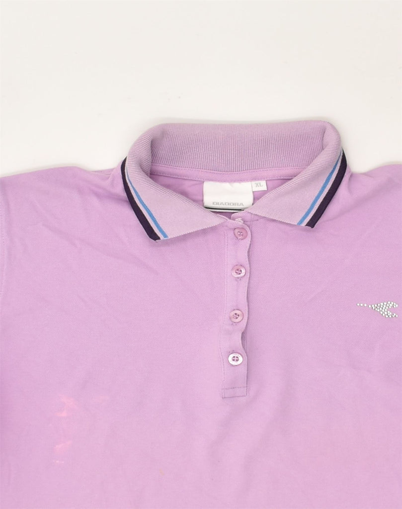 DIADORA Womens Polo Shirt UK 18 XL Pink | Vintage Diadora | Thrift | Second-Hand Diadora | Used Clothing | Messina Hembry 