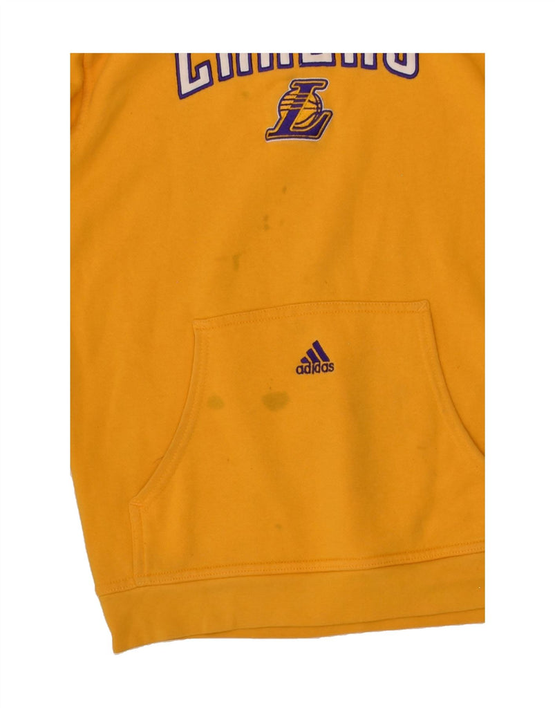 ADIDAS Mens Lakers Graphic Hoodie Jumper Medium Yellow | Vintage Adidas | Thrift | Second-Hand Adidas | Used Clothing | Messina Hembry 