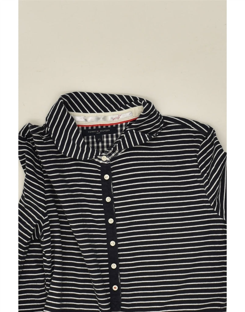 TOMMY HILFIGER Womens Golf Long Sleeve Polo Shirt UK 6 XS Navy Blue | Vintage Tommy Hilfiger | Thrift | Second-Hand Tommy Hilfiger | Used Clothing | Messina Hembry 