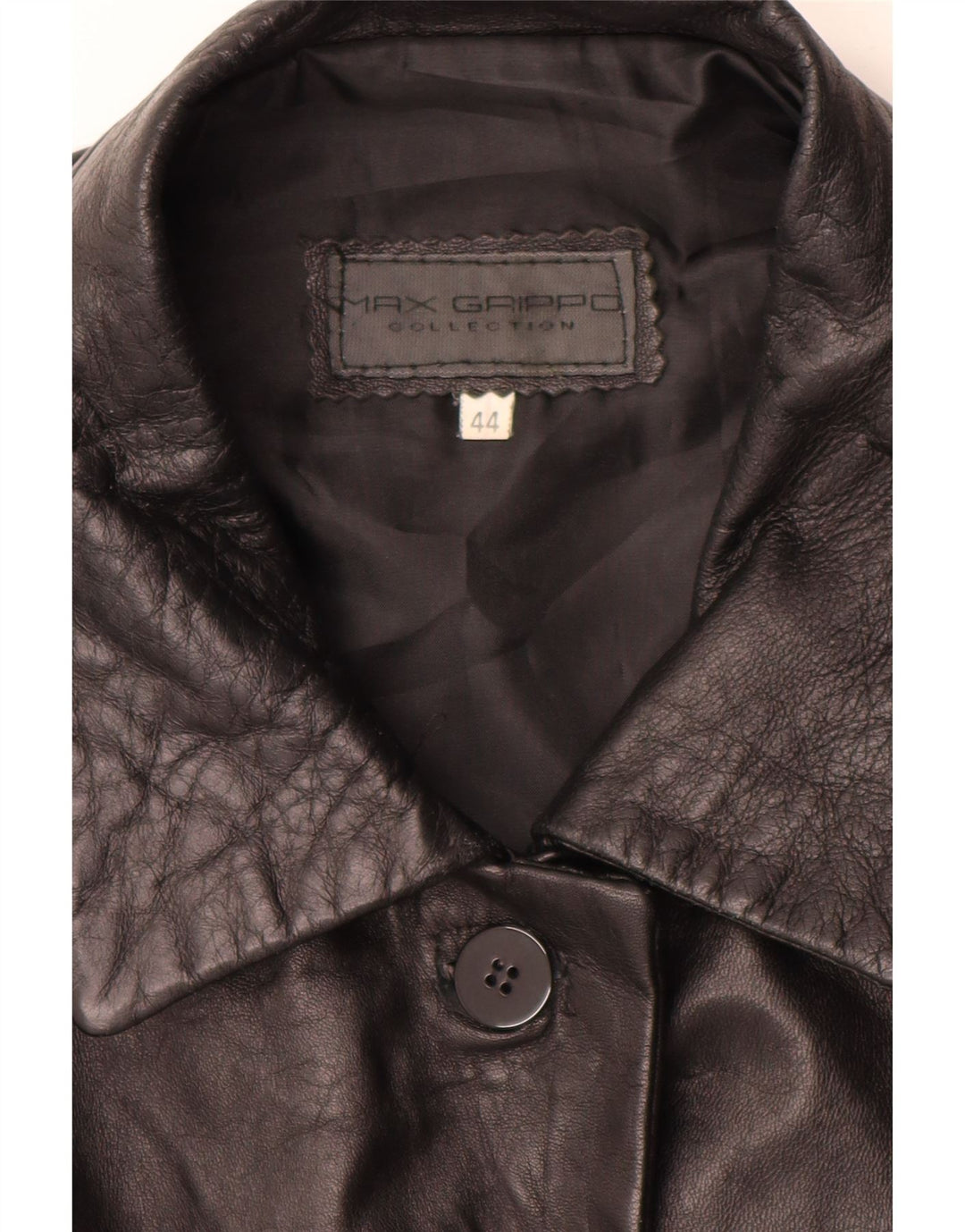 Max Grippo Womens Leather Jacket EU 44 XL Black Leather