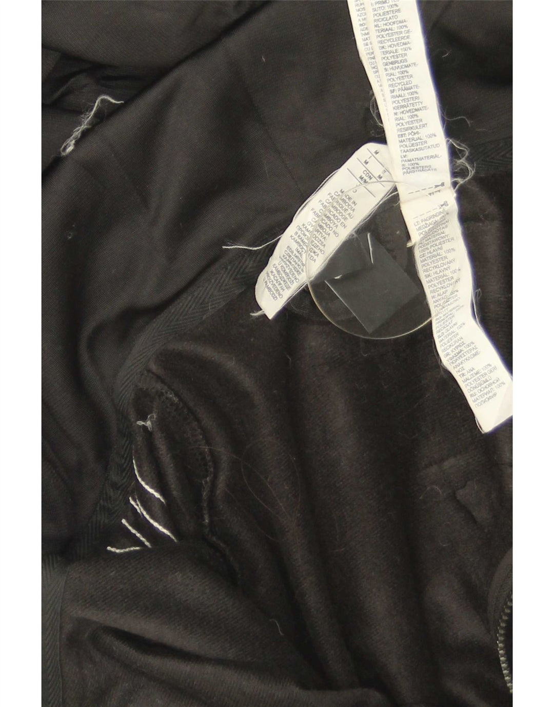 Adidas Mens Zip Hoodie Sweater Medium Black Polyester