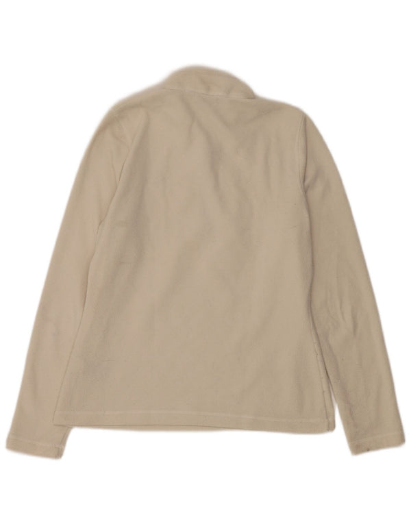 The North Face Womens Zip Neck Fleece Jumper UK 14 Medium Off White
