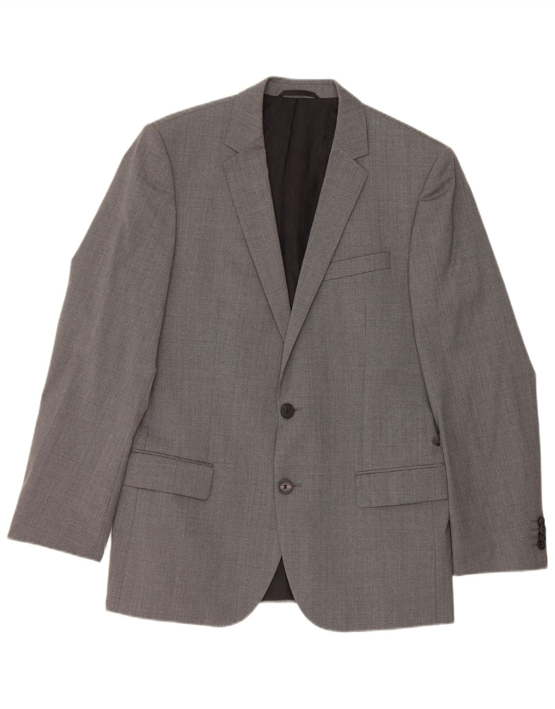 Hugo Boss Mens 2 Button Blazer Jacket EU 48 Medium Grey Virgin Wool